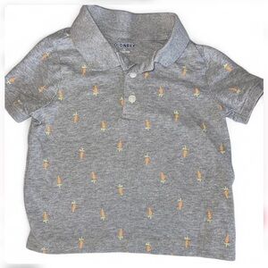 Old Navy Gray Polo Shirt with Carrot Print - 2t